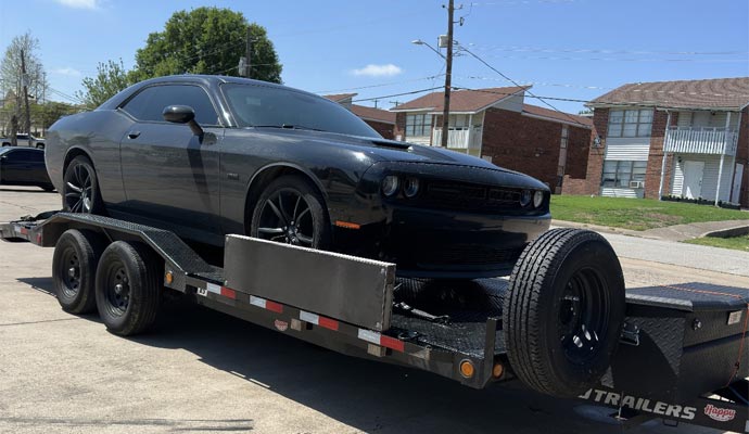 Local rental for 83'x22' car hauler trailer in Dallas-Fort Worth